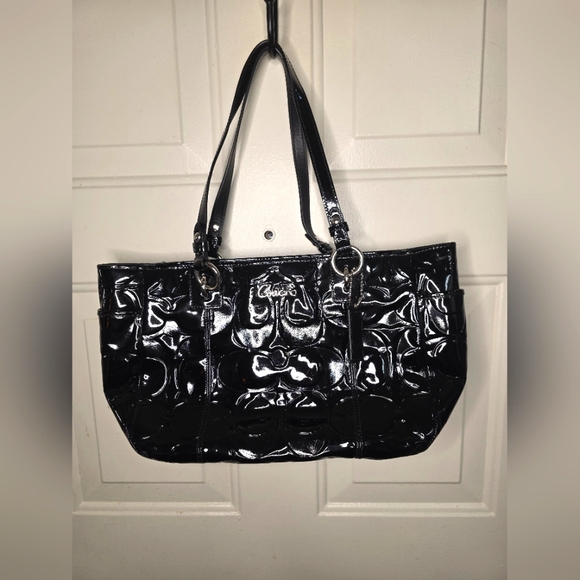 Coach Handbags - Coach Black Patent Leather Tote Bag